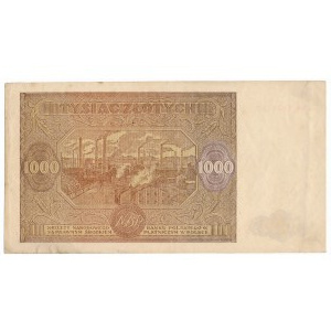 1.000 złotych 1946 - Wb z kropką - rzadka seria zastępcza
