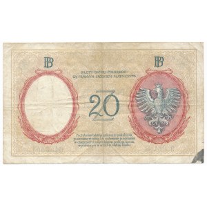 20 złotych 1924 II EM.B - DUŻEJ RZADKOŚCI ODMIANA