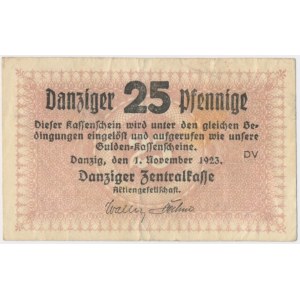 Gdańsk 25 fenigów 1923 Listopad - RZADKOŚĆ