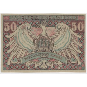 Bank dla Polski Zachodniej 50 marek 1919 - pięknie zachowane