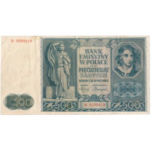 50 złotych 1941 PRZERÓBKA na 500 zł 1961
