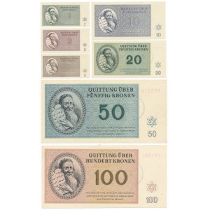 Czechosłowacja, Getto Terezin, Komplet 1 - 100 koron 1943 (6szt.)