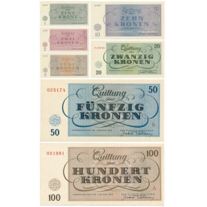 Czechosłowacja, Getto Terezin, Komplet 1 - 100 koron 1943 (6szt.)