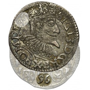 Zygmunt III Waza, Trojak Poznań 1596 - data po obu stronach - BARDZO RZADKI