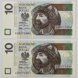 10 złotych 2012 - AO - nielakierowany i lakierowany (2szt)