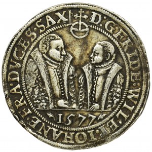 Germany, Saxony-Weimar, Friedrich Wilhelm I and Johann III, Thaler Saalfeld 1577