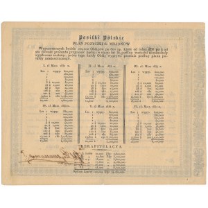 Certyfikat - Posiłki Polskie pożyczka na 600 złotych 1831