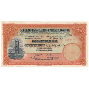 Palestine, 5 pounds 1944 - RARE