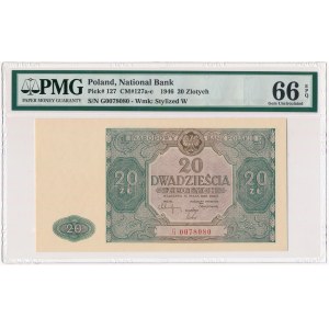 20 złotych 1946 - G - PMG 66 EPQ