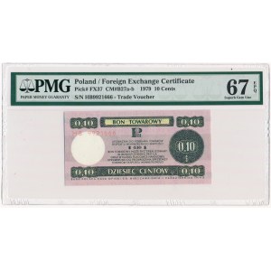 Pewex 10 centów 1979 - mały - HB - PMG 67 EPQ