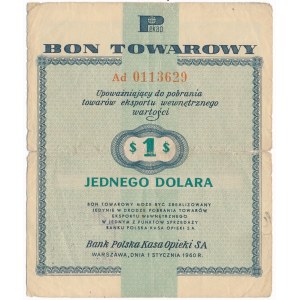 Pewex 1 dolar 1960 - Ad - bez klauzuli - RZADKA SERIA