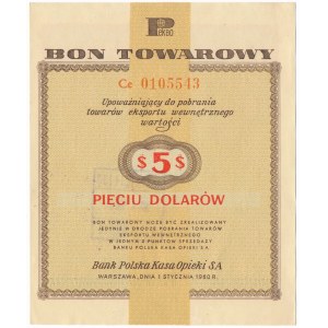 Pewex 5 dolarów 1960 - Ce - z klauzulą