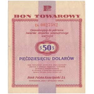 Pewex 50 dolarów 1960 - Di - z klauzulą - RZADKOŚĆ