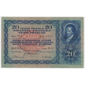 Switzerland, 20 francs 1939