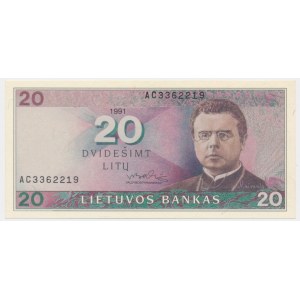 Lithuania, 20 litu 1991 - AC -