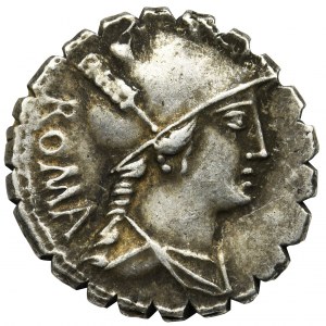 Republika Rzymska, C. Poblicius Q.f., Denar serratus