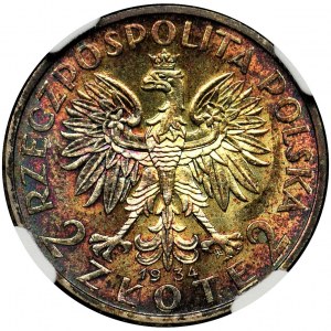 Queen Jadwiga, 2 zloty 1934 - NGC MS66★