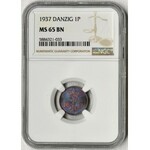 Free City of Danzig, 1 pfennig 1937 - NGC MS65 BN