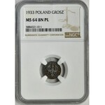 1 grosz 1933 - NGC MS64 BN PL - proof like