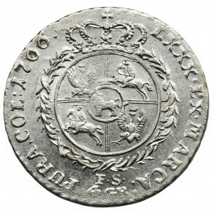 Poniatowski, Złotówka 1766 FS - kropki po FS