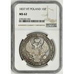 1 1/2 rubla = 10 złotych Petersburg 1837 НГ - NGC MS62 - rzadkie