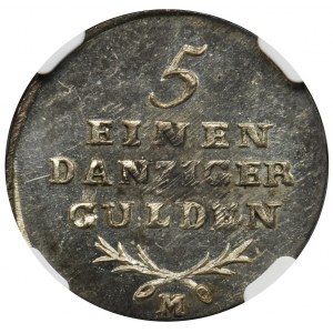Free City of Danzig, 1/5 Guldena 1809 M - NGC MS64 - PROBE - ex. Brand / Karolkiewicz