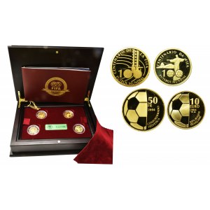 Set gold coins, 100 Anivversary of FIFA including rare 50 francs Switzerland