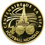 Zestaw złotych monet, 100-lecie federacji piłkarskiej FIFA w tym rzadkie 50 franków 2004