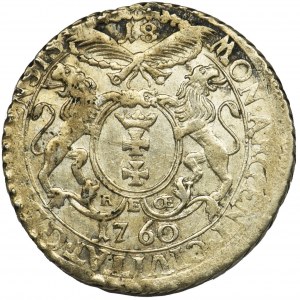 Augustus III of Poland, 1/4 Thaler Danzig 1760 REOE