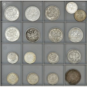 Zestaw, Rosja - srebrne monet (17 szt.) - różne typy