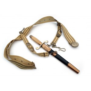 Naval officer's dagger with Hanger and Belt/Dýka námořního důstojníka se závěsem a opaskem