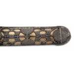 Sabre in the shape of a shamshir in silver mount and original leather case, formerly probably in the possession of the Esterházy family/Šavle ve tvaru šamšíru ve stříbrné montáži a v původním koženém pouzdru, dříve patrně v majetku rodu Esterházy