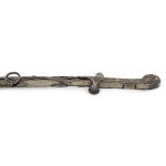 Sabre in the shape of a shamshir in silver mount and original leather case, formerly probably in the possession of the Esterházy family/Šavle ve tvaru šamšíru ve stříbrné montáži a v původním koženém pouzdru, dříve patrně v majetku rodu Esterházy