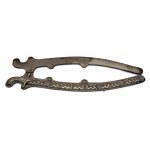 Sabre in the shape of a shamshir in silver mount and original leather case, formerly probably in the possession of the Esterházy family/Šavle ve tvaru šamšíru ve stříbrné montáži a v původním koženém pouzdru, dříve patrně v majetku rodu Esterházy