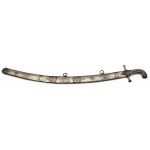 Sabre in the shape of a shamshir in silver mount and original leather case, formerly probably in the possession of the Esterházy family/Šavle ve tvaru šamšíru ve stříbrné montáži a v původním koženém pouzdru, dříve patrně v majetku rodu Esterházy