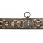 Sabre in the shape of a shamshir in silver mount and original leather case, formerly probably in the possession of the Esterházy family/Šavle ve tvaru šamšíru ve stříbrné montáži a v původním koženém pouzdru, dříve patrně v majetku rodu Esterházy