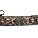 Sabre in the shape of a shamshir in silver mount and original leather case, formerly probably in the possession of the Esterházy family/Šavle ve tvaru šamšíru ve stříbrné montáži a v původním koženém pouzdru, dříve patrně v majetku rodu Esterházy