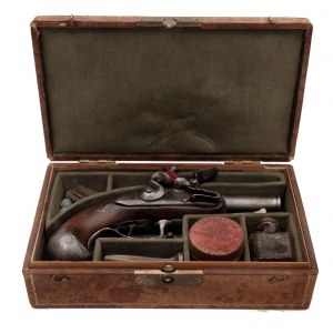 Cased Travel Flintlock Pistol from the French Revolution/Cestovní křesadlová pistole z období francouzské revoluce v kazetě