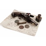 Cased Travel Flintlock Pistol from the French Revolution/Cestovní křesadlová pistole z období francouzské revoluce v kazetě