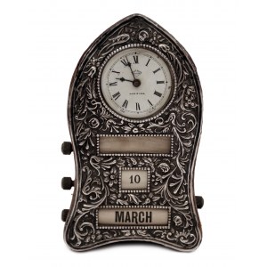 A Miniature Timepiece with Mechanical Calendar by Parker Clock Co./Miniaturní stolní hodiny s mechanickým kalendářem, Parker Clock Co.
