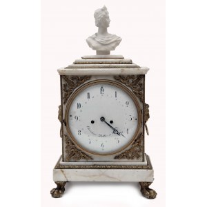 White Marble Mantel Clock/Krbové hodiny z bílého mramoru