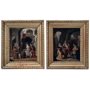 Pair of Paintings, Genre Scenes, Carl Ostersetzer/Pár obrazů, žánrové scény, Carl Ostersetzer