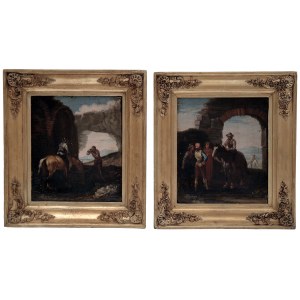 Pair of genre paintings by Abraham Jansz Begeyn/Párové žánrové obrazy, Abraham Jansz Begeyn