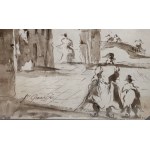 View of Venice with Bridge, Francesco Guardi/Veduta Benátek s pohledem na most,  Francesco Guardi
