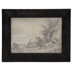 Shepherd couple with cows, Adriaen van de Velde (attrib.) /Pastýřská scéna, odpočívající pastýři s kravami, Adriaen van de Velde (atrib.)