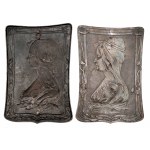 A Pair of of Art Nouveau Reliefs with Female Profiles/Pár secesních reliéfů se stylizovanými bustami dívek z profilu