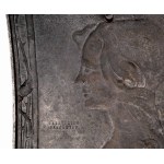 A Pair of of Art Nouveau Reliefs with Female Profiles/Pár secesních reliéfů se stylizovanými bustami dívek z profilu