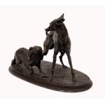 Greyhound and King Charles Spaniel by Pierre-Jules Mene/Chrt a King Charles španěl, Pierre-Jules Mene