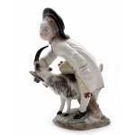 Boy playing with a goat, Höchst/Chlapec hrající si s kozlem, Höchst