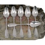 Six Cased Tea Spoons and Small Ladle, Six Spoons and Six Teaspoons/Set of soup and tea spoons together with a coffee spoon case and a small ladle